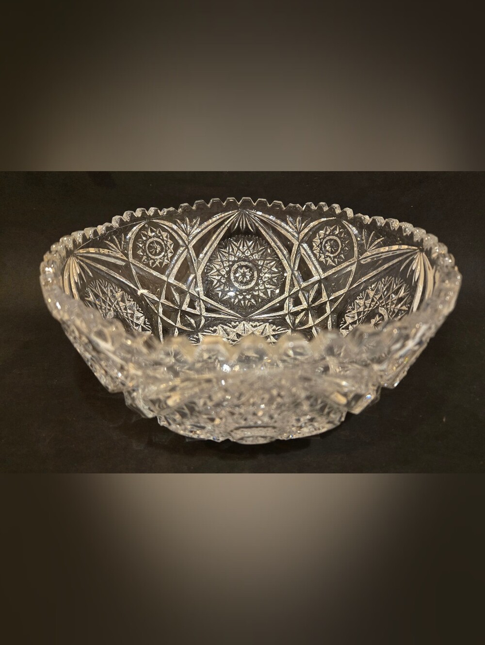 Vintage ABP Cut Crystal Decorative Bowl - Clear